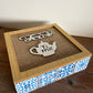 Wooden & Blue Tea Box