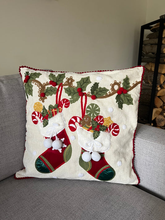 Christmas Socks 3D Cushion Cover 45x45cm