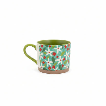 Large Flowery Colorful Mug