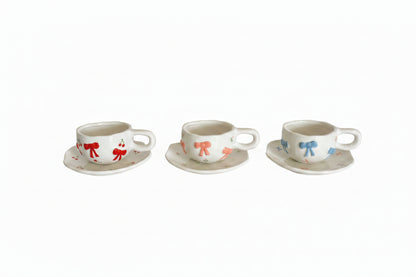 Handmade Bow Mug with Plate