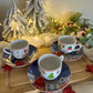 Christmas Coffee Cups & Saucers Set of 6