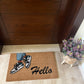 “Hello” Blue shoes Doormat