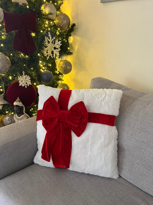 Christmas Bow Cushion (Including Filling)