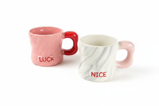 Pink & White Coffee mugs
