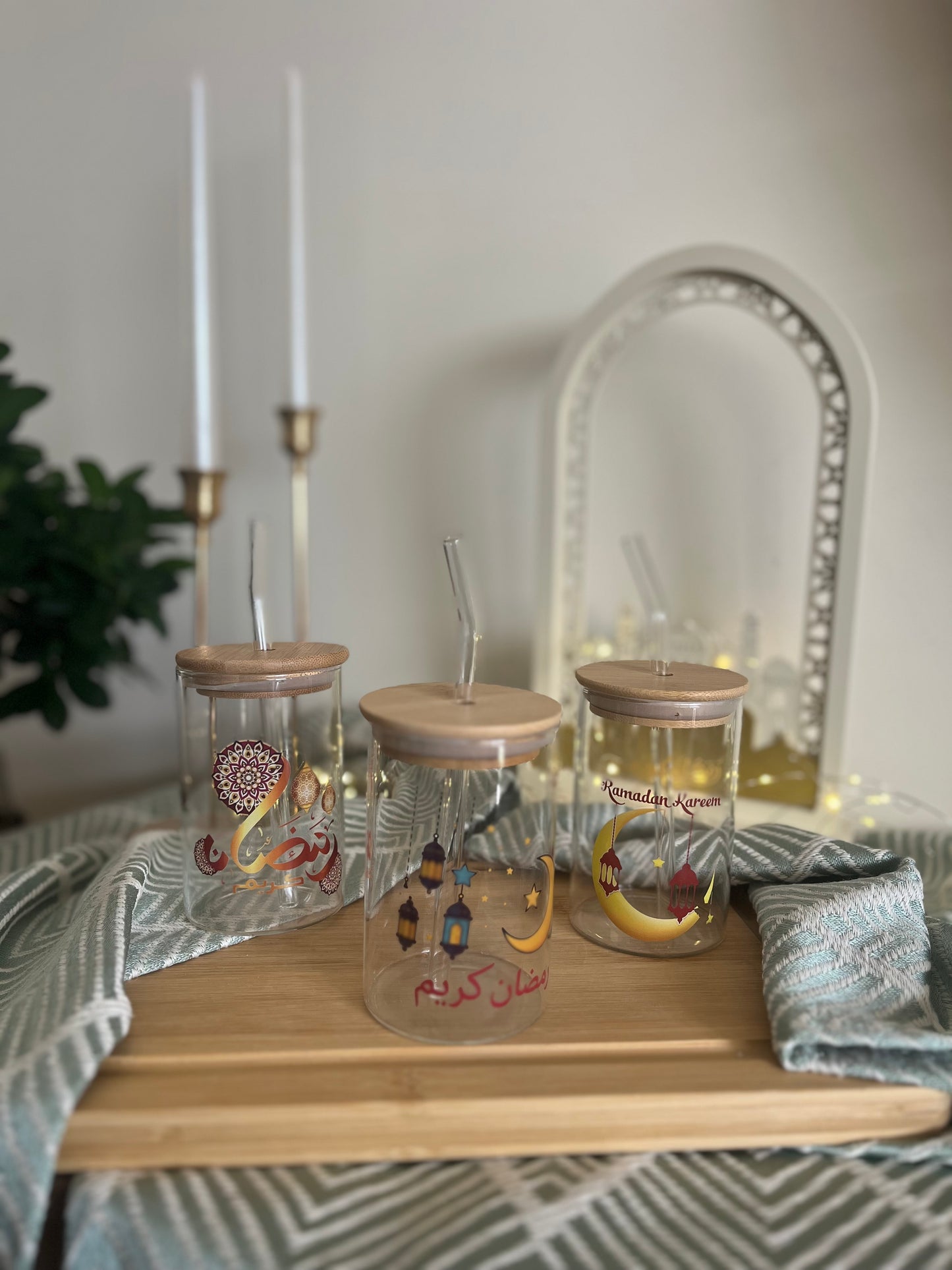 Ramadan Straw Glass Cup