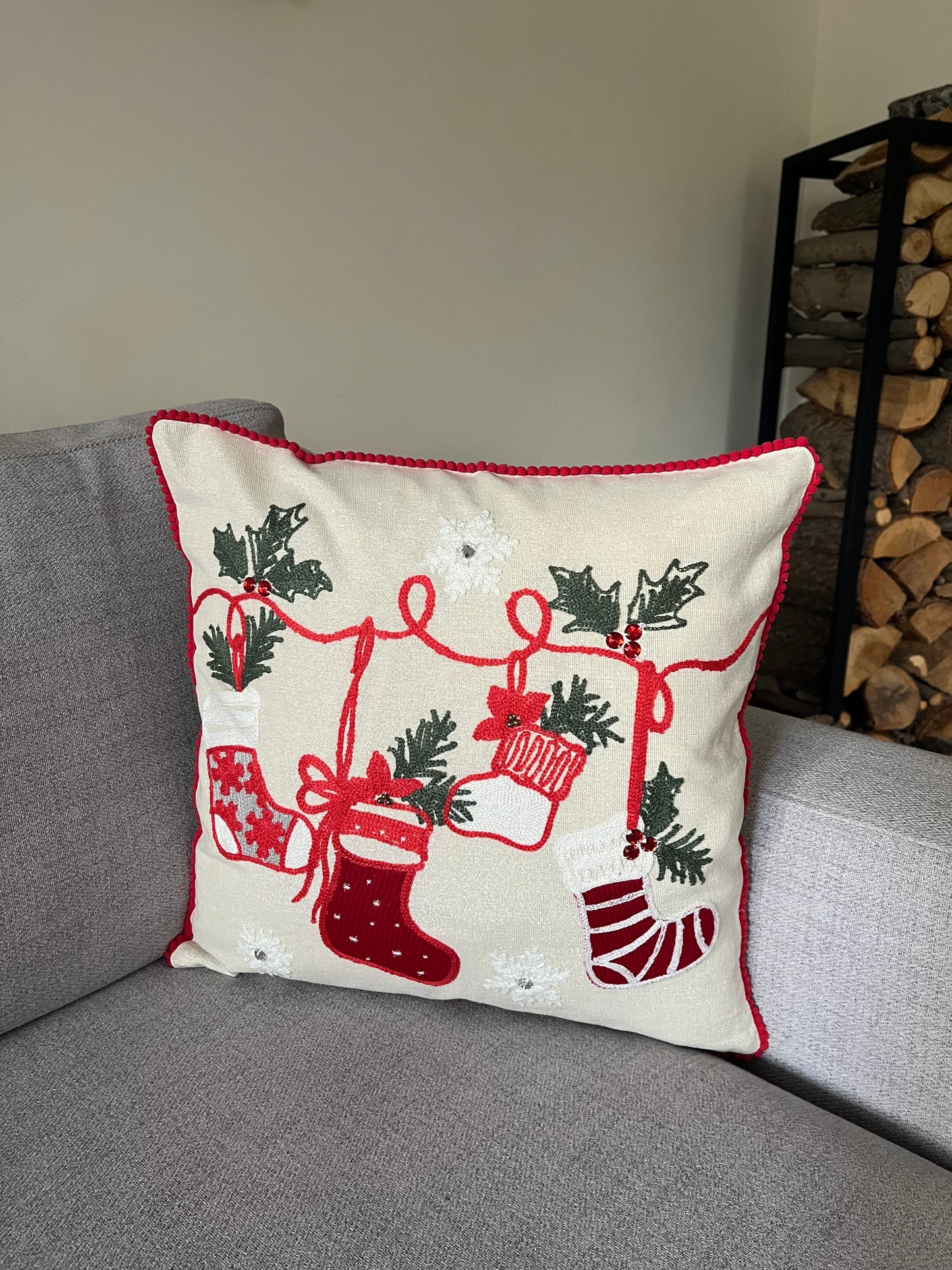 Christmas Socks Cushion Cover 45x45cm