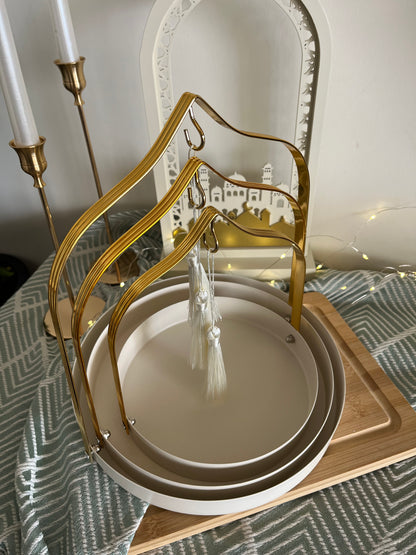Ramadan Metal Round Tray Set