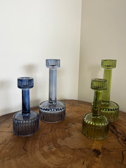 Glass Candle Holder Set