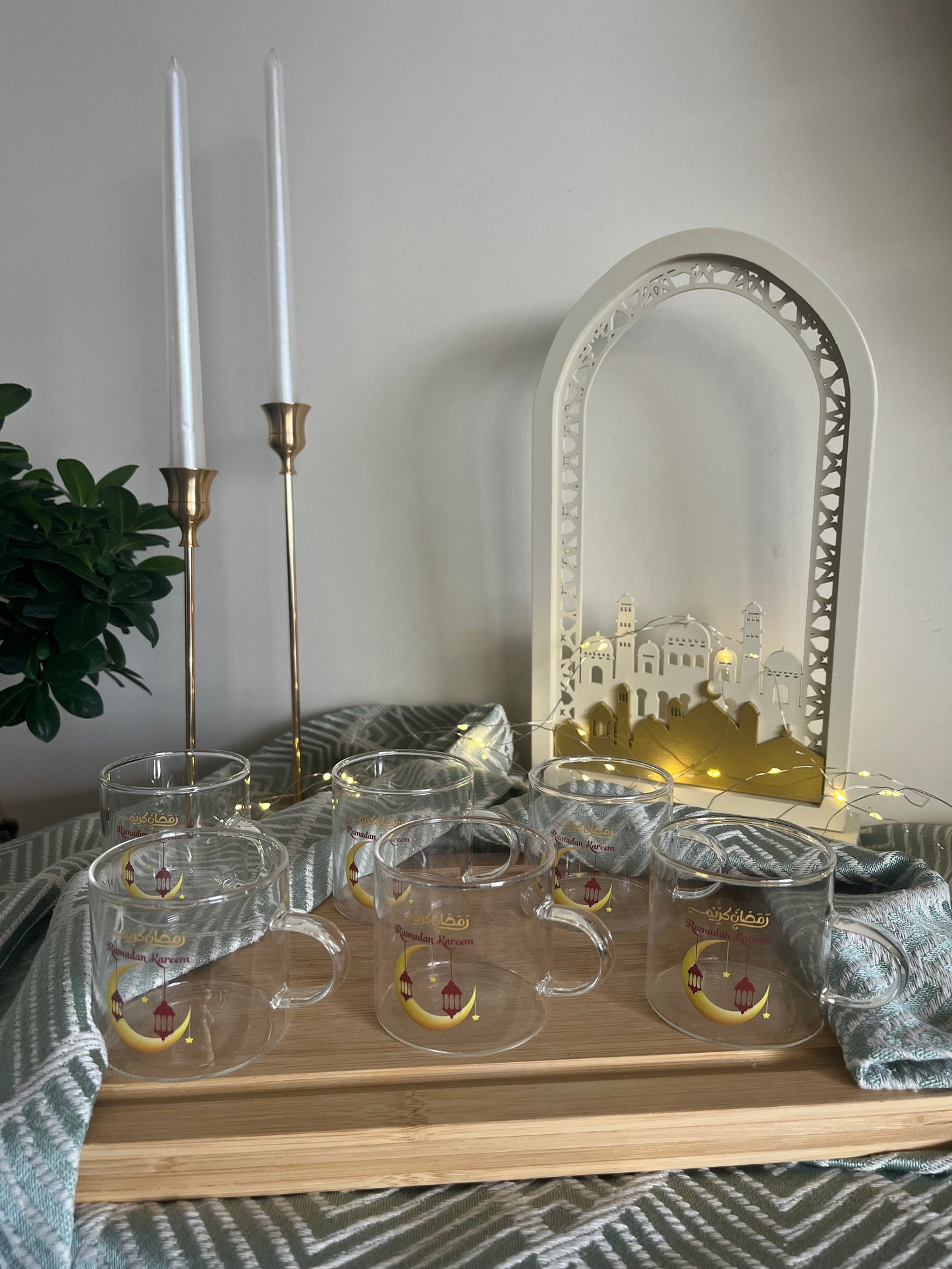 Ramadan Set of 6 Glass Coffee Cups