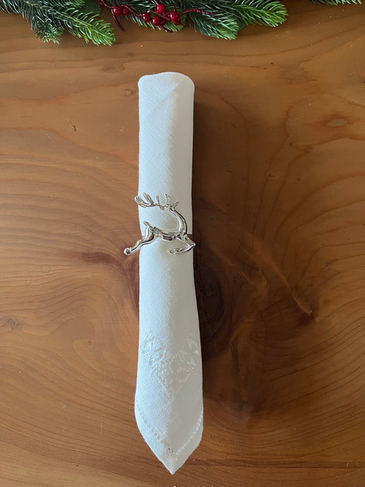 Fabric White Embroidery Napkin 42x42cm