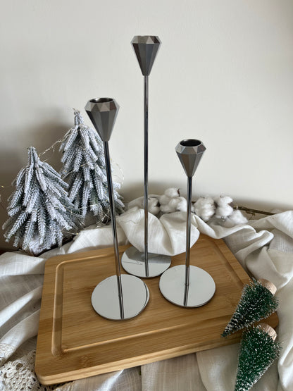 Diamond Candle Holder Set of 3