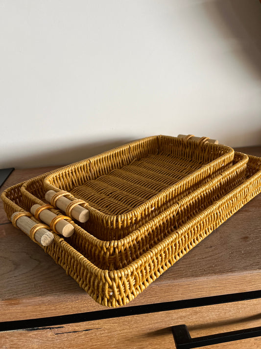 Boho Woven Trays Set