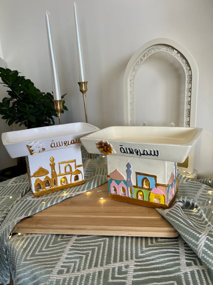 Ramadan Decorative Colorful Plate with lights