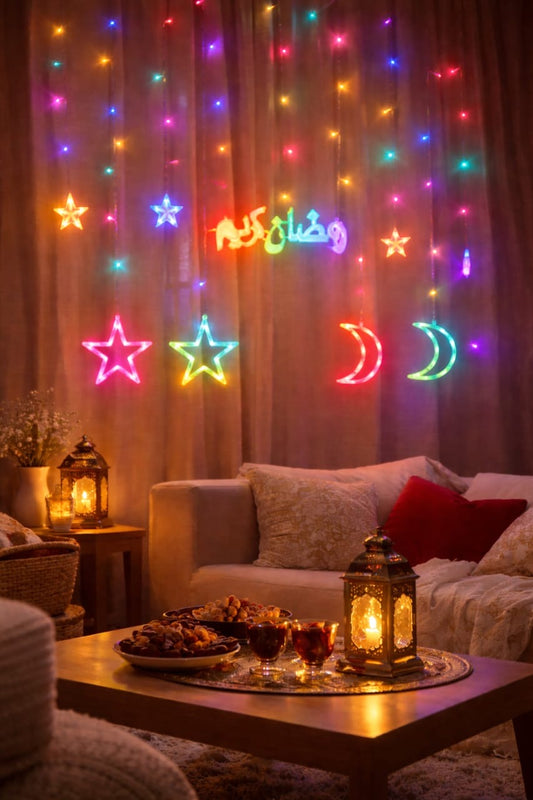 Ramadan Kareem stars & moon Lights (Colorful lights)