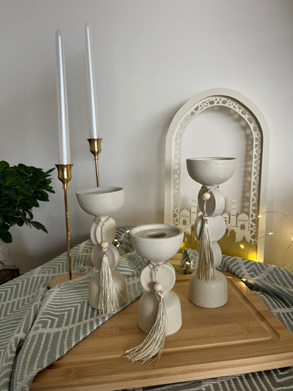 Stone Candle Holder Set