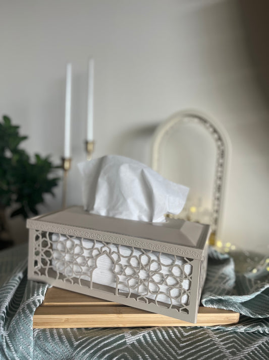 Ramadan Metal Grey Tissue Box