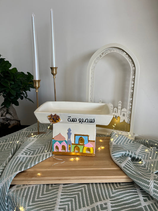 Ramadan Decorative Colorful Plate with lights