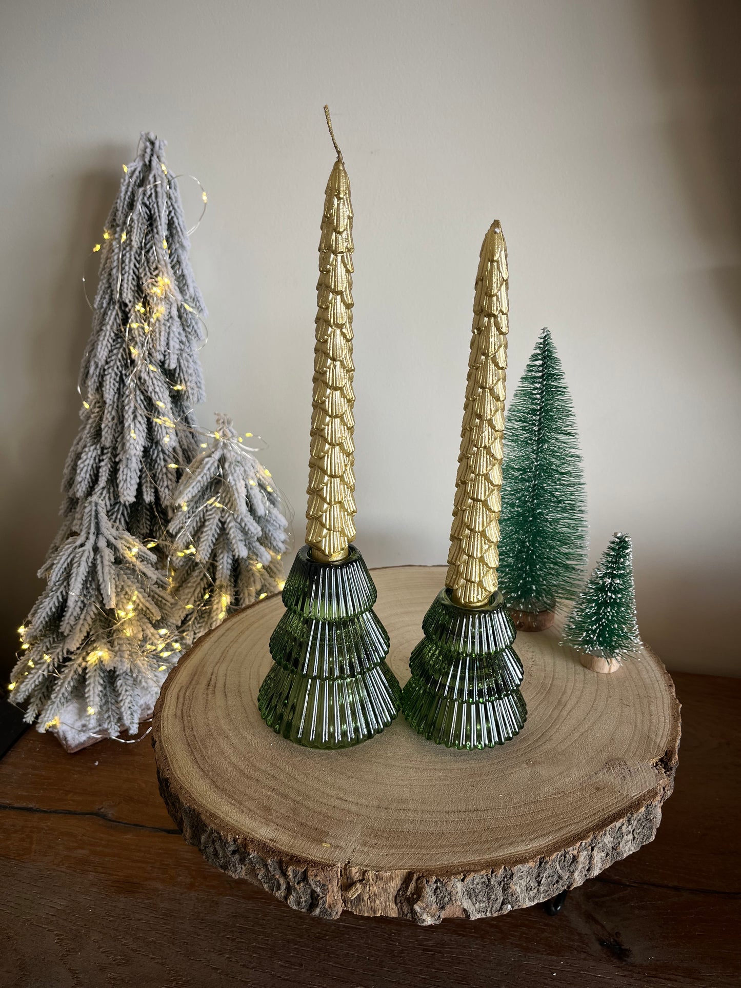 Christmas Set of 2 Tree Candles 20cm