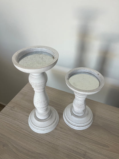 White Vintage Candle holders set
