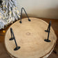 Wooden Tray with Metal Stand