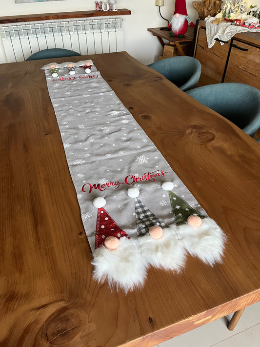 Christmas 3D Gnomes Table Runner