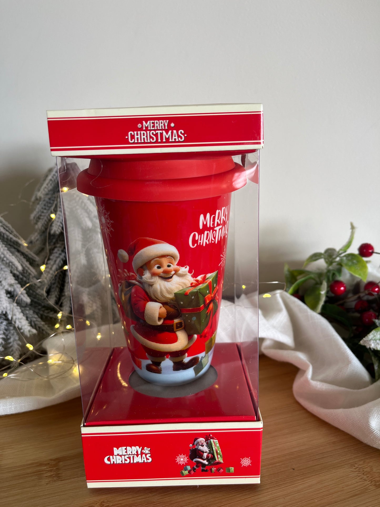 Christmas Ceramic Mug with Silicone Cover in a box