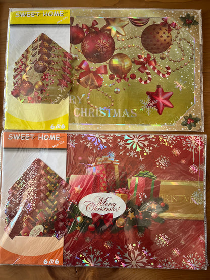 Christmas Waterproof Placemats & Coasters Set