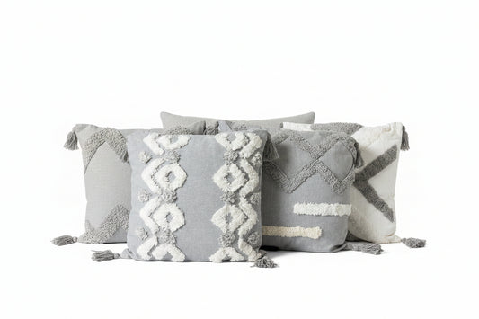 Boho Grey Cushion Cover & Filling