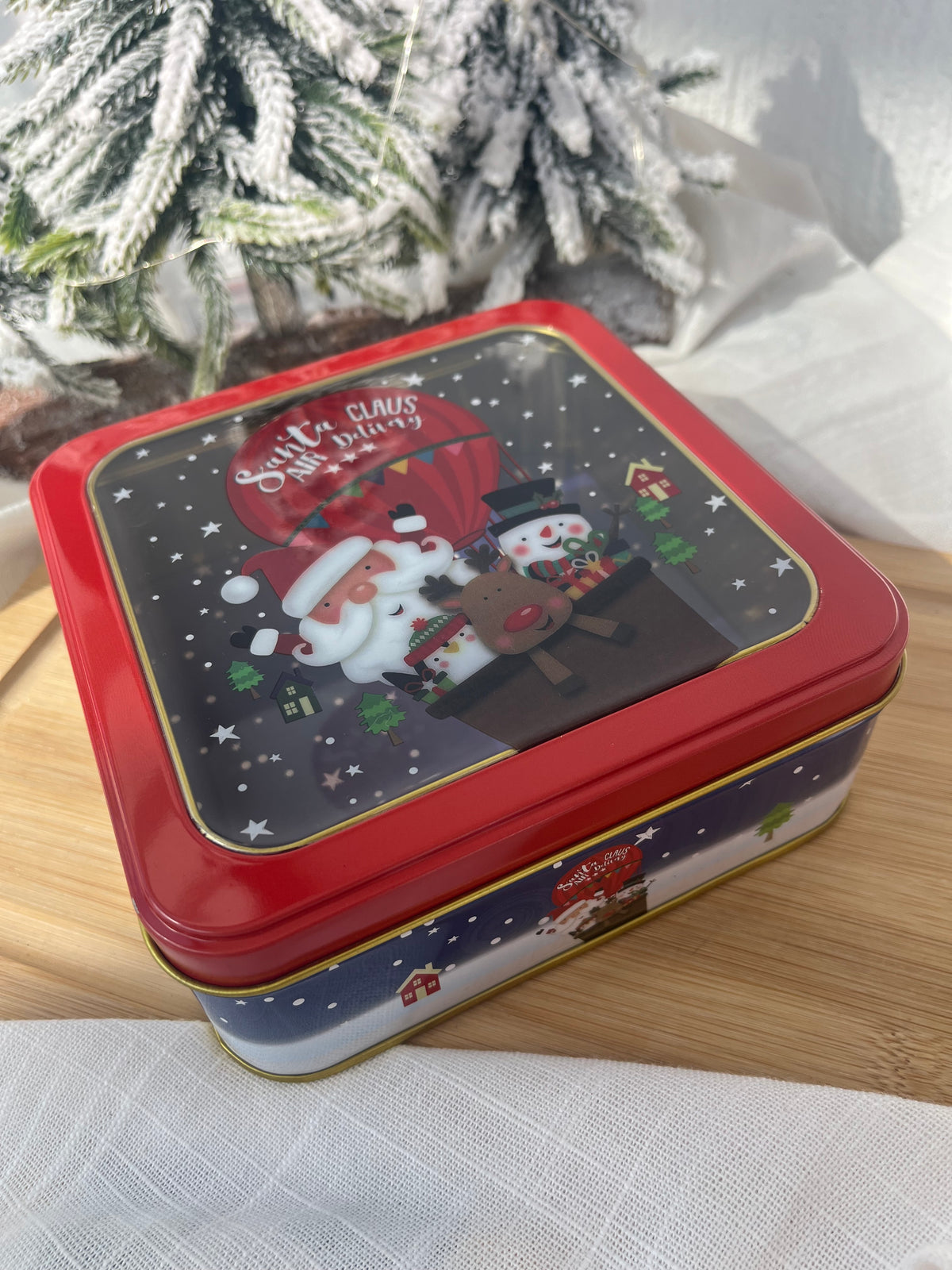 Christmas Square Tin Box