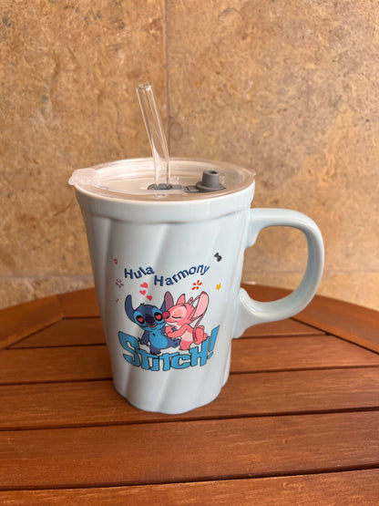 Stitch Ceramic Straw Cup & Mug
