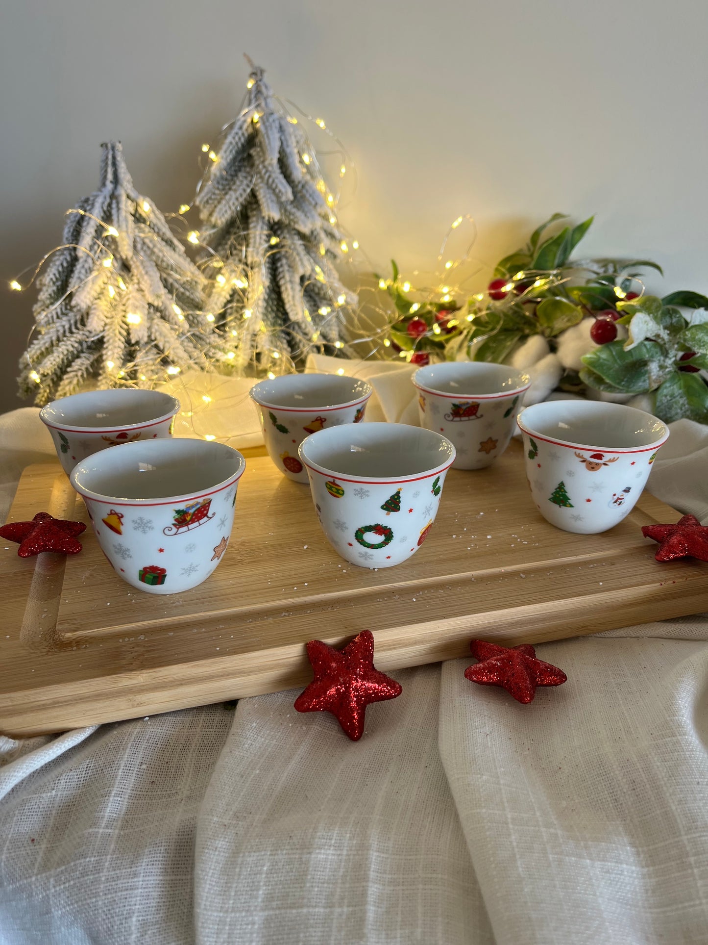 Christmas Coffee Cups Set of 12