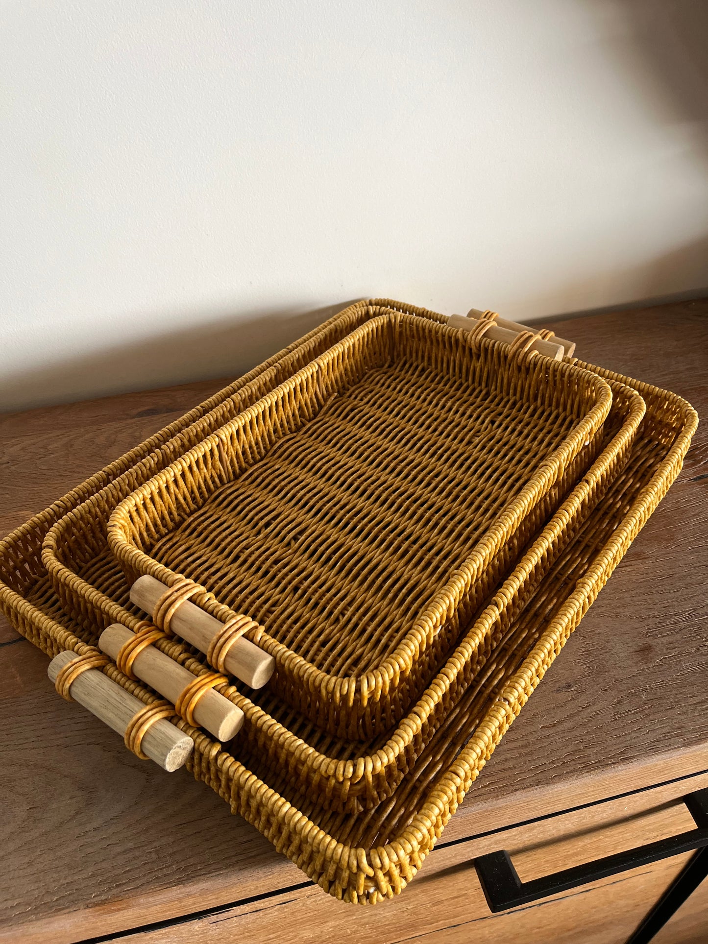 Boho Woven Trays Set