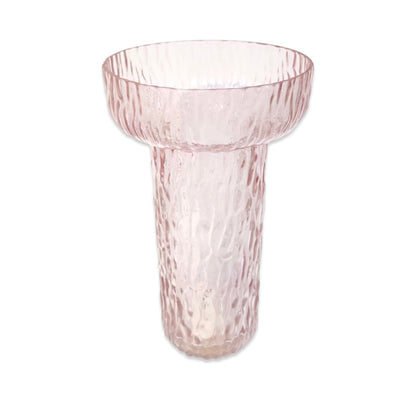 Ribbed Wide Glass Vase