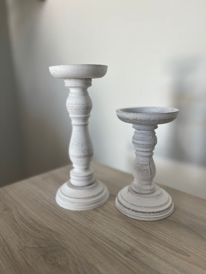 White Vintage Candle holders set