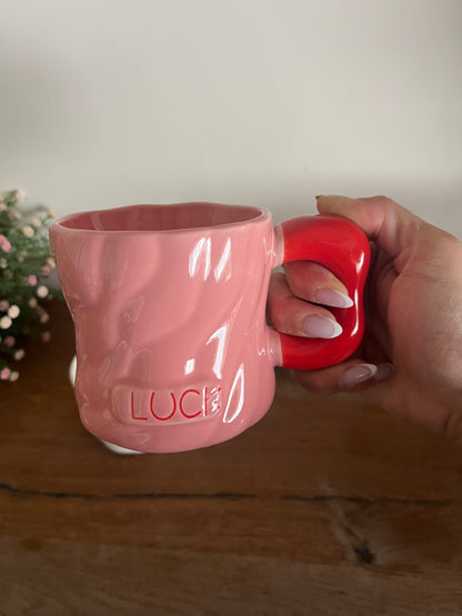Pink & White Coffee mugs