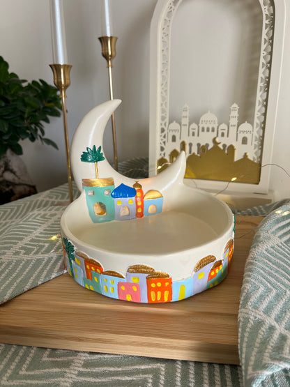 Ramadan Decorative Colorful Plate with lights