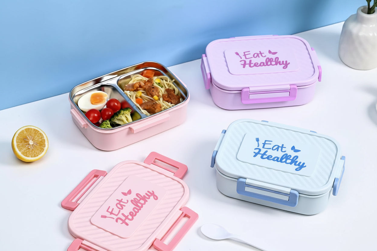 “Eat Healthy” Stainless Lunchbox