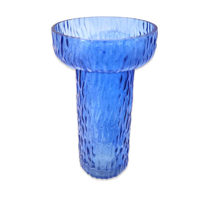 Ribbed Wide Glass Vase