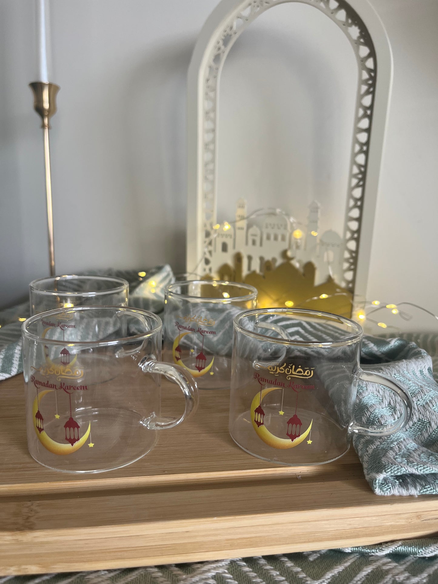 Ramadan Set of 6 Glass Coffee Cups