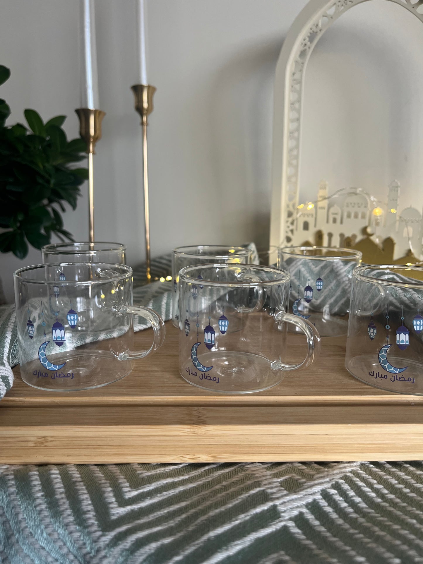 Ramadan Set of 6 Glass Coffee Cups