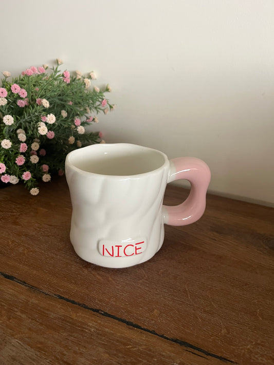 Pink & White Coffee mugs