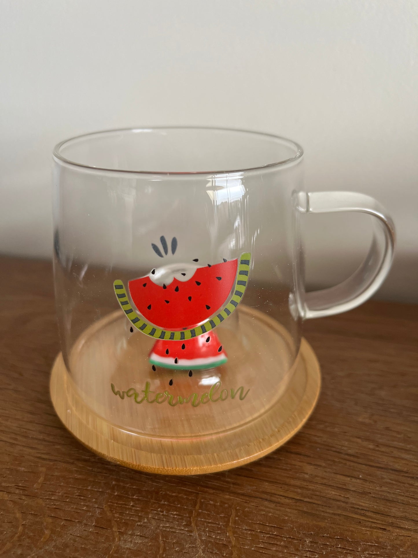 Watermelon Glass Mug with Coaster/Cover