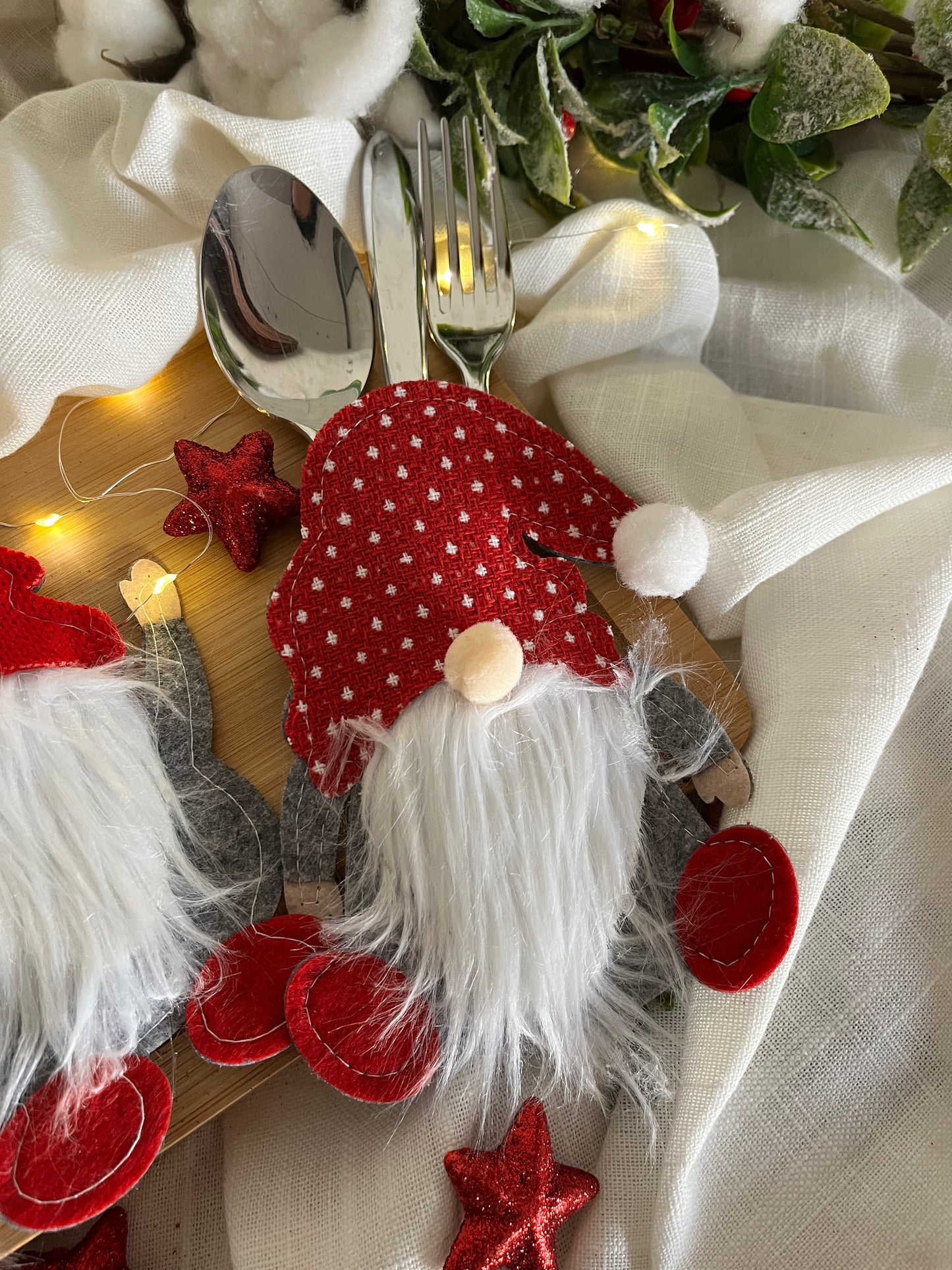 Christmas Gnomes Cutlery Holders Set