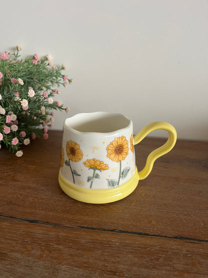 Colorful flowers mugs