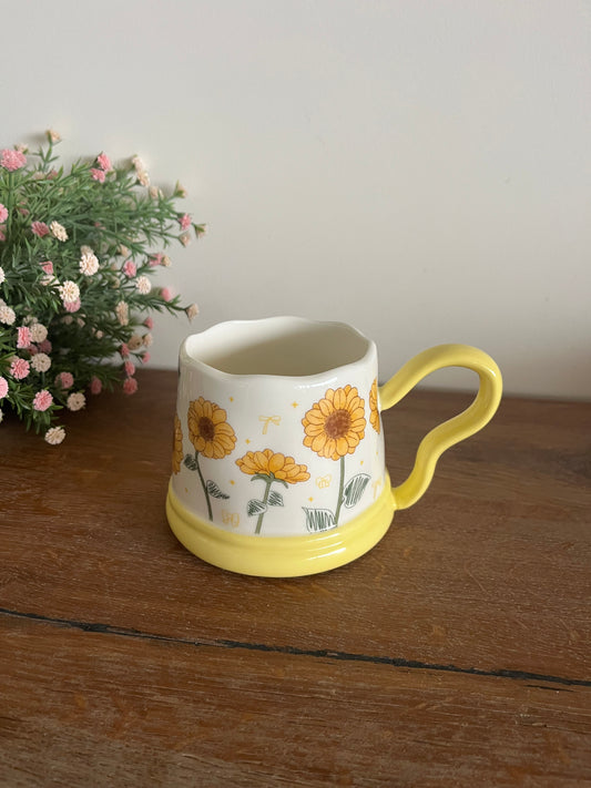 Colorful flowers mugs