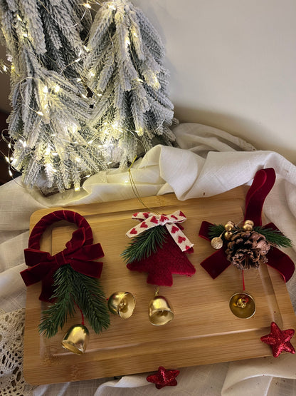 Christmas Velvet Burgundy Ornaments