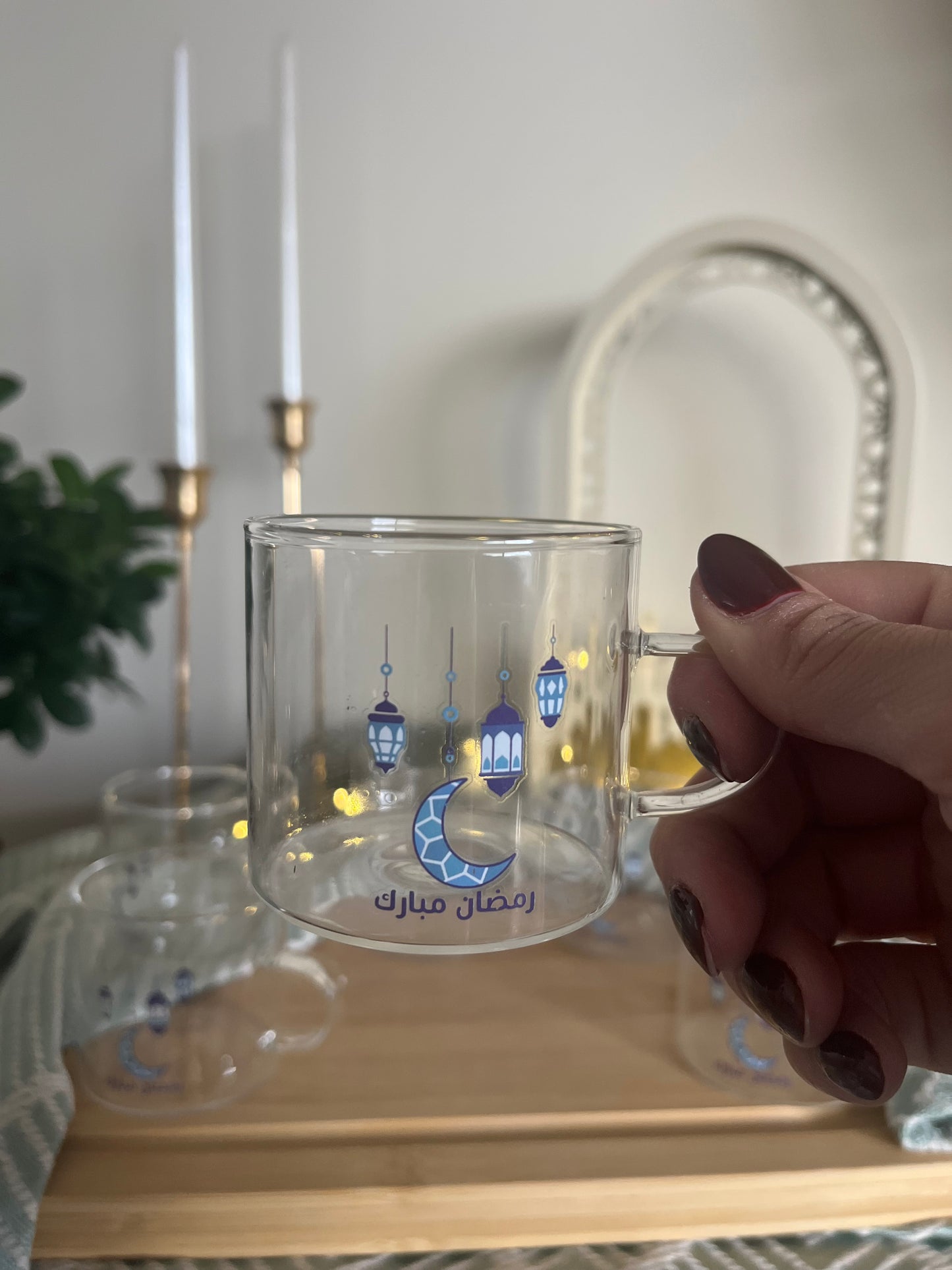 Ramadan Set of 6 Glass Coffee Cups