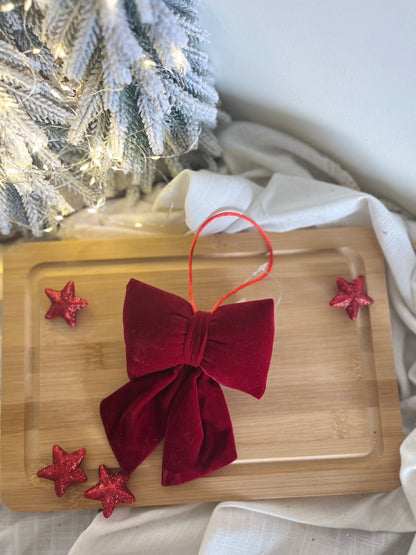 Christmas Velvet Burgundy Bows