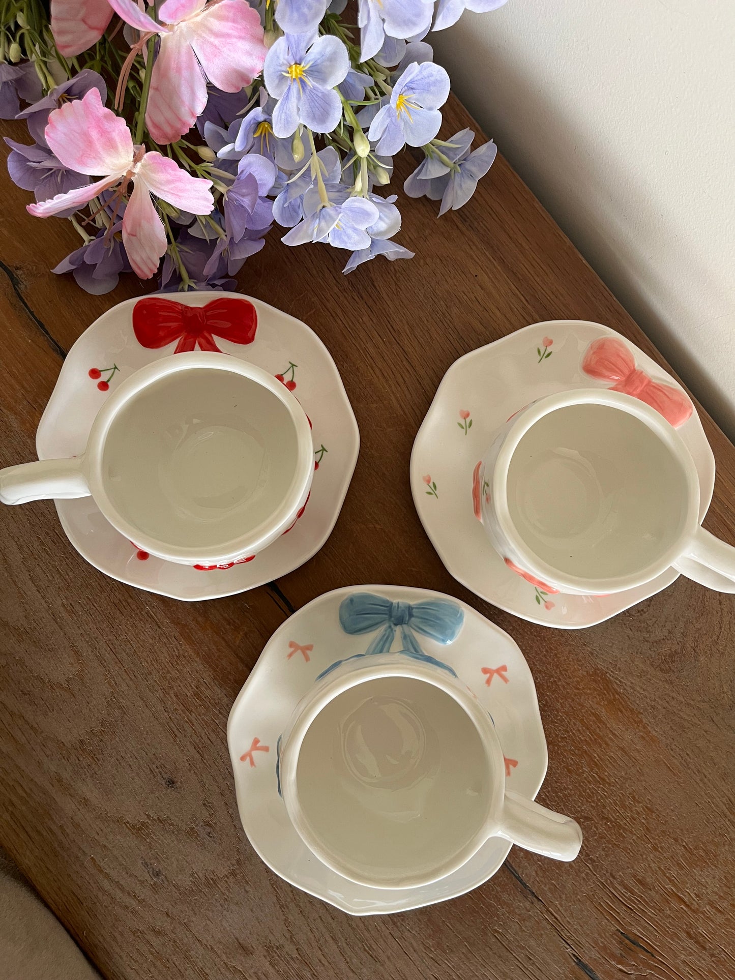 Handmade Bow Mug with Plate