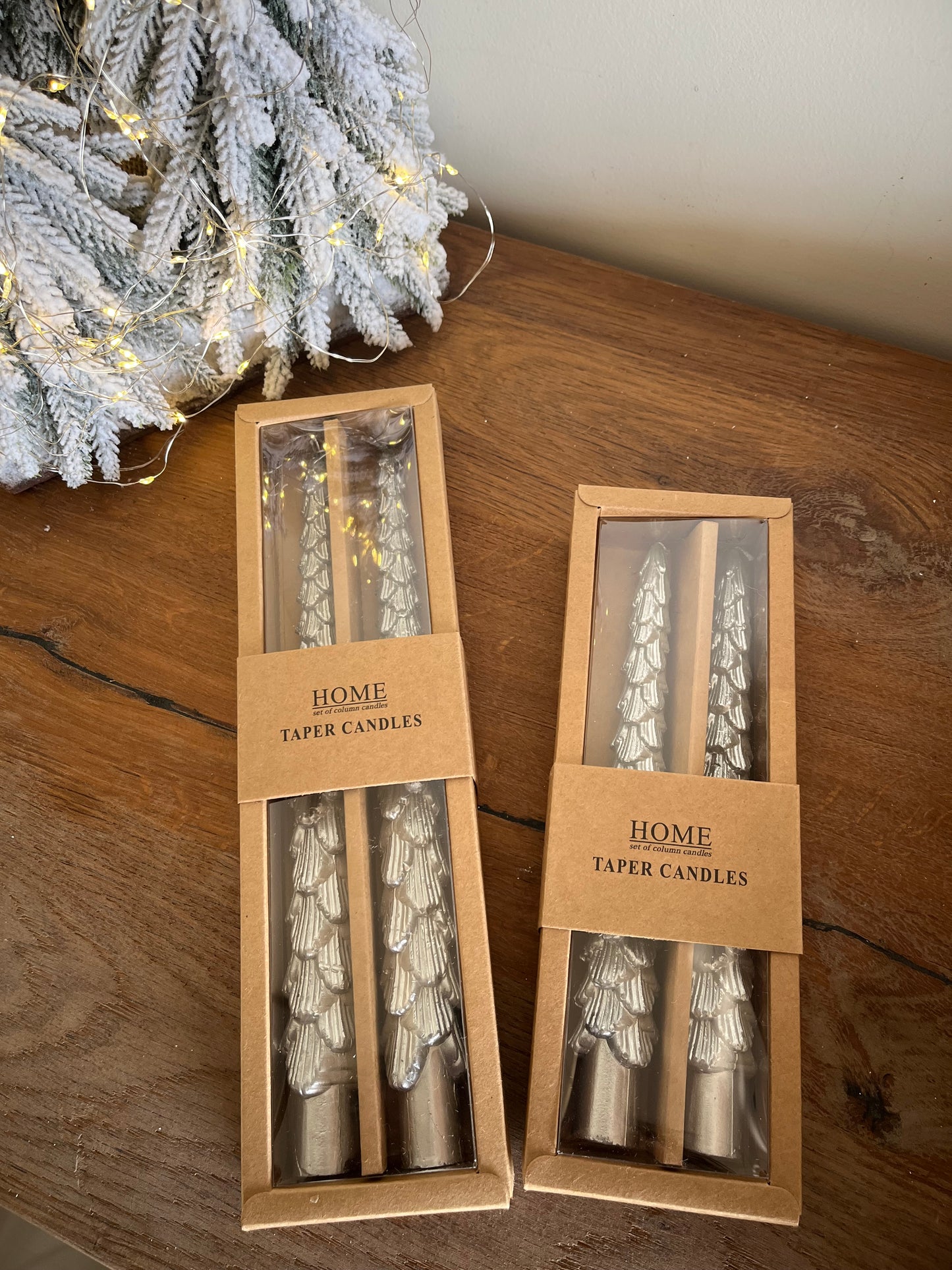 Christmas Set of 2 Tree Candles 20cm